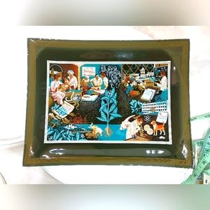 Vintage 1960s Drug Rautrax-N from Squibb Smokey Glass Tray